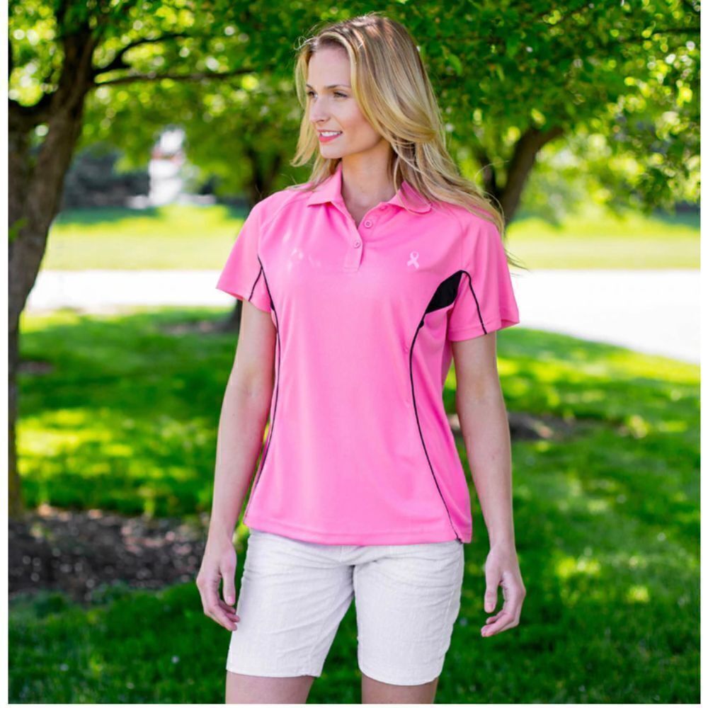 The breast Cancer site Pink Ribbon Quick-Dry Polo Shirt sz 3x